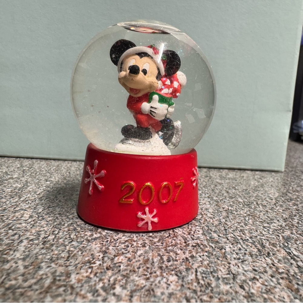 Disney Red Holiday Decor Snow Globe